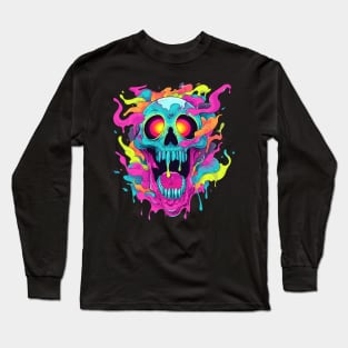 Spooky Colourful skull of halloween Long Sleeve T-Shirt